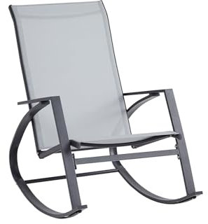 Rebecca Mobili Schaukelstuhl, Gartenschaukel, anthrazit, hellgrau, Stahl, Polyester, moderner Stil, für draußen oder zu Hause, Maße HxBxT: 94 x 104 x 60 cm - Art. RE7190