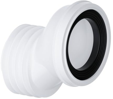 PlumbEZ Offset Toilet Waste Pipe Connector - 40mm Offset Toilet Pan Connector for 4/110mm PVC-U & Cast Iron Soil Pipe, 90-107mm Inlet Fits All Toilet Pipe Spigots (40mm Offset)
