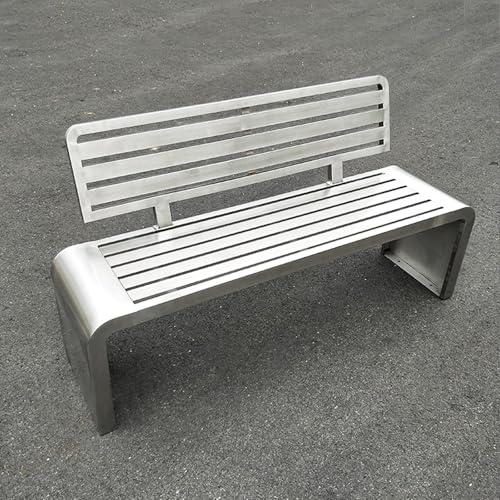 LLZJDDPLY Rückenfreie Bank für drinnen und draußen, Edelstahl, Metall, für Garten, Terrasse, Veranda, wetterfest, Kapazität 500 kg (120 cm)