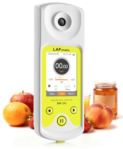 Réfractomètre Brix Numérique avec CTA pour la Vinification et la Brasserie Domestique, 0-95% Brix Refractometre Sucre pour le jus de café, le miel et le sirop d'érable
