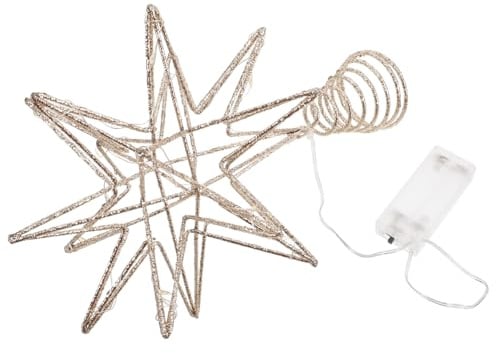 Alipis Puntale Albero Natale Extra Large Stella Punte con Luci LED Decorazione Vintage per Feste Invernali e Casa