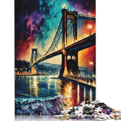 Kreative rechteckige Puzzles für Erwachsene, 1000 Teile, Istanbul Bosporus Brücke, praktisches Spiel, Familiendekoration, 1000 Teile (38 x 26 cm)