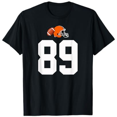 Americano Fútbol Casco Estilo Vintage Número 89 Camiseta