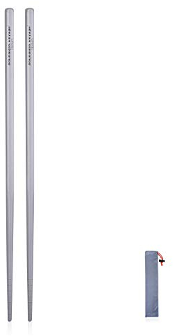 iBasingo Titan Essstäbchen Chinesische Essstäbchen Skidproof Ultralight Square / Round Essstäbchen Tragbares Besteck Wiederverwendbares Campingbesteck für BBQ Sushi Daily Used Ti1001T