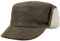LIERYS Leder Armycap mit Ohrenklappen Damen/Herren - Unifarbene Winterkappe aus 100% Leder - Cap mit integriertem Stofffutter und Ohrenschutz - Basecap Herbst/Winter Dunkelbraun S (54-55 cm)