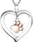 LYTOPTOP Necklace S925 Sterling Silver Heart Shape with A Rose Gold Paw Print Necklace Pendant