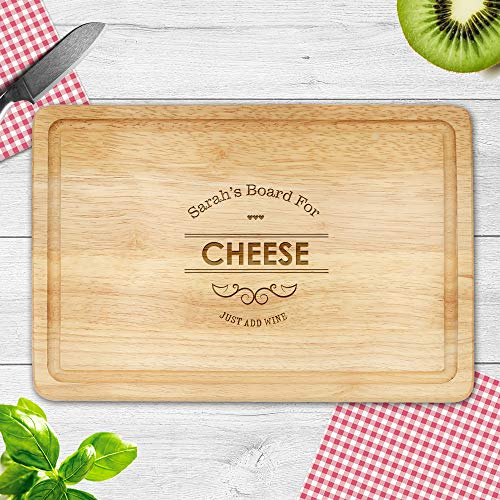 Personalised Chopping Board | Cheese Board | Oak Wooden Cutting Board - Wedding Gift Laser Engraved Housewarming Gift Anniversary Mothers Day Gift (8- Board for Cheese)