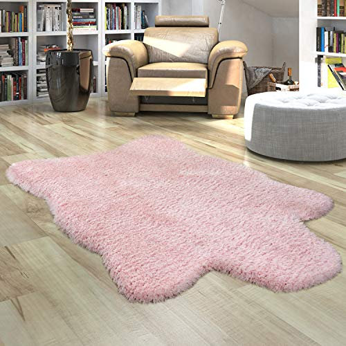 Paco Home Fellteppich Kunstfell XXL Imitat Flokati Stil Hochflor Versch. Größen u. Farben, Grösse:133x190 cm, Farbe:Pink