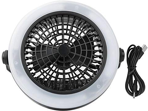 Vbestlife LED Zelt Fan Licht, Tragbare 12LED USB Ladezelt Laterne Licht Fan Lampe für Outdoor Wandern Camping
