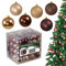 120-teiliges Weihnachtskugeln Set aus Kunststoff - Christbaumschmuck Baumschmuck in Glänzend Glitzernd Matt, braun/Champagner