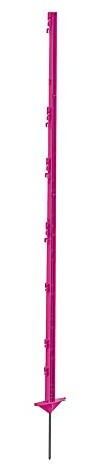 Kerbl Kunststoffpfahl Expert (Farbe pink, mit Doppeltritt, 5 Stück, Gesamthöhe 156 cm, mit Bodennagel, aus verzinktem Metall, Weidezubehör) 4434938
