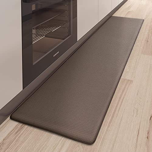 Color G Küchenläufer 44x150CM, küchenteppich waschbar rutschfest, Teppich küche mit Ölfest und Wasserdicht PVC, Gummirücken Küchenmatte für Esszimmer, Küche, läufer Flur(Braun)