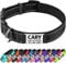 TagME Collier Réfléchissant Rembourré Personnalisé pour Chien de Taille Moyenne, Plaque D'identification en Acier Inoxydable Silencieuse, Noir, M