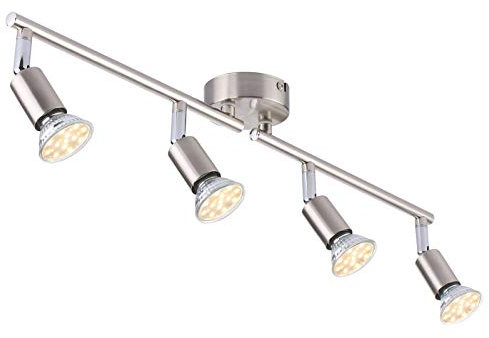 Tomshin-e Ceiling Light Fittings 4 Way Ceiling Spotlight Rotatable Swiveling Lamp, LED Ceiling Spotlight for Kitchen, Living Room, Bedrooms, Lounge