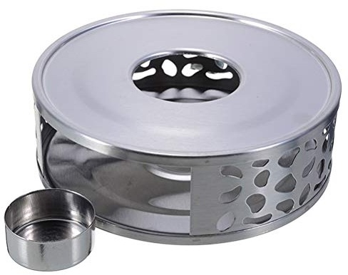 Tenglang Teekannenwärmer-Basis mit Teelicht-Kerzenhalter Edelstahl-Hohlrahmen-Design Tee-Kaffee-Speisewärmer für Borosilikatglas-Teekannen und mehr