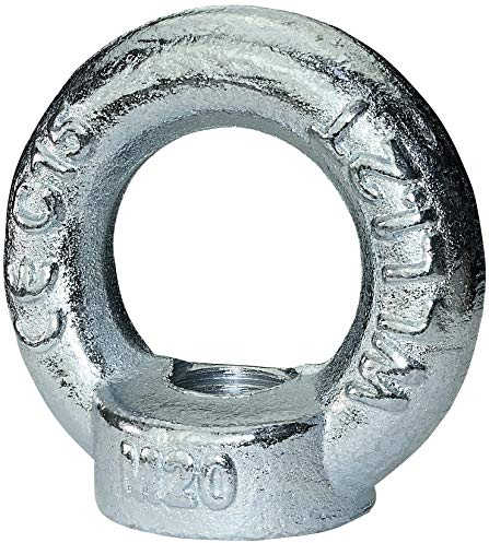 AERZETIX - C45445 - Ringmutter - Ring/Augenlifting M20 - Verzinkter Stahl - Innengewinde - Kranöse - DIY - Silberfarbe