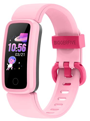 BIGGERFIVE Vigor Fitness Armband Uhr für Kinder Mädchen Junge ab 5-15 Jahren, Fitness Tracker Smartwatch mit Schrittzähler Pulsuhr Kalorienzähler und Schlafmonitor, IP68 Wasserdicht Aktivitätstracker