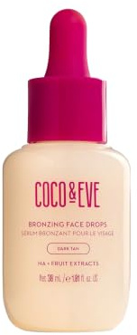 Coco & Eve Bronzing Face Drops - Selbstbräuner-Gesichtstropfen- natürliche Gesichtstropfen mit feuchtigkeitsspendender Hyaluronsäure - 30ml (Dunkel)