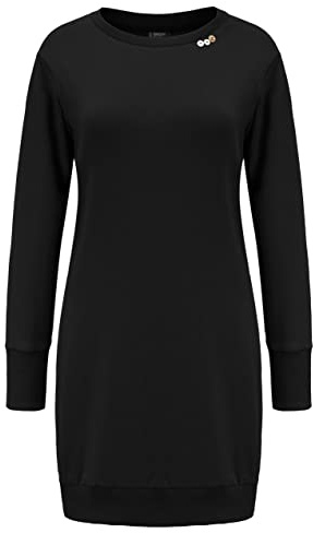 DOTIN Damen Sweatkleid Langarm Sweatshirt Pulloverkleid Herbst Hoodie Kleider Lässiges Jumper Tops