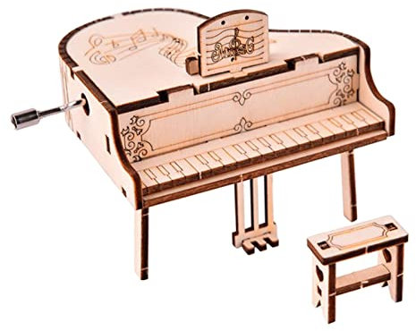 3D à Manivelle en Bois Jigsaw Music Box Puzzle Craft