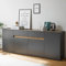 Lomadox Esszimmer Sideboard in anthrazit mit Absetzungen in Wotan Eiche Nb., B/H/T: ca. 220/87/40 cm