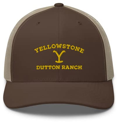 Yellowstone Dutton Ranch Logo Retro Trucker Hat - Offizielles Lizenzprodukt, Braun, Einheitsgröße