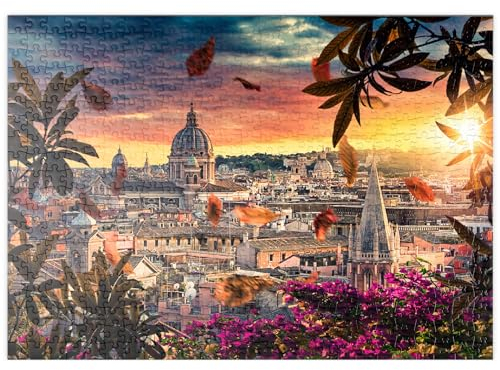 MyPuzzle Schöner Sonnenuntergang über der Stadt Rom am Abend - Premium 500 Teile Puzzle - MyPuzzle Sonderkollektion von Puzzle Galaxy