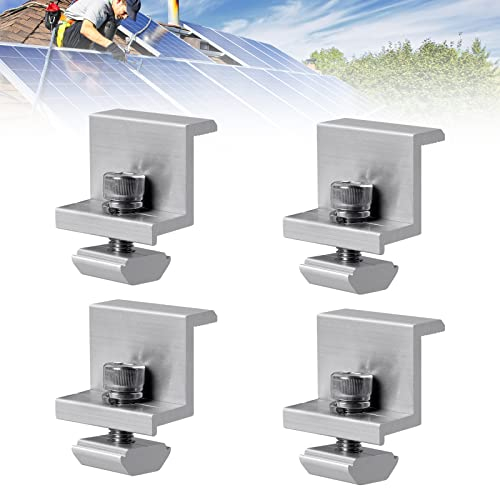 Solarmodul Halterung, 4 Stücke 30mm Solar Panel Z Halterunge, Solarmodul Endklemme,Einstellbare Klemme PV-Photovoltaik-Montagehalterung,für Wohnmobile, Boote, Dächer, Wände