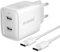 memumi Chargeur USB C 40W, Dual USB-C Chargeur Rapide avec 1.5 M Câble USB C, PD GaN3 Chargeur Compatible avec iPhone 15 Pro Max/14 Pro Max/13/12 Pro/Galaxy S24 Ultra/Z Fold 6