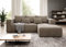 Moderno Ecksofa mit Schlaffunktion und Bettkasten Stripes - Sofa mit 3 Sitzer und Robuste überzug - Schlafcouch L-Form - Modern Couch Cord - 255x73x161 cm - Rechts Beige