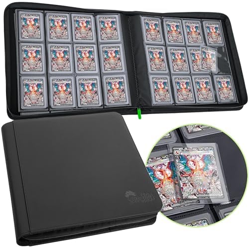 Toploader Binder, Trading Card Binder Storage, 384 12 Pocket Top Loader Binder, Pokemon Card Collection for Yugioh, MTG, TCG Card Folders for Trading Cards