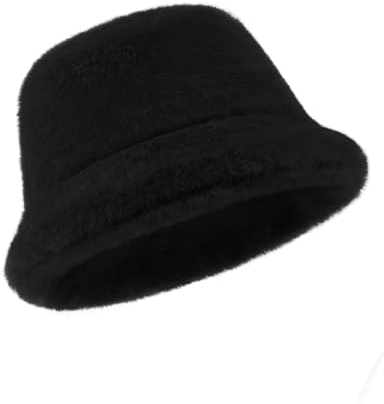 Zylioo XL Kunstpelz Fischerhut Für Großen Kopf,Flauschige plüsch Plüsch Anglerhut Größe 60cm,Warmer Wintermütze Fluffy Bucket Hats
