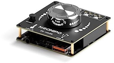 NEOHIPO ZK-1002M 100Wx2 Bluetooth 5.0 Amplifier Board 2 Channel Mini Wireless High Power Digital Amp Module AUX USB Inputs for Home Passive Speakers