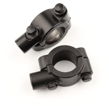 2 Stück 22mm Motorrad Fahrrad Lenker 6mm Spiegel Schelle Halter Spiegelhalter Universal Lenker Rückspiegelhalterung Motorrad Lenkerhalterung Spiegel Adapter Halterung Halter,Schwarz