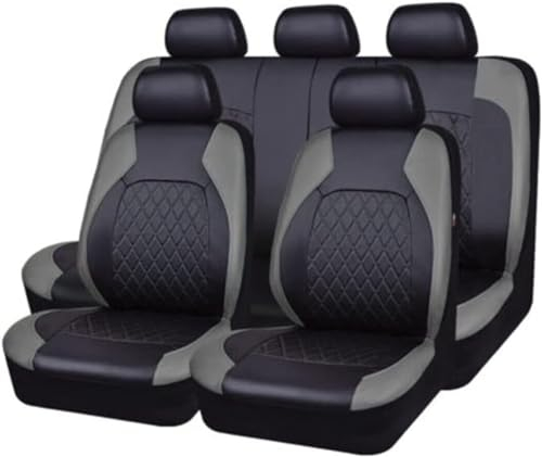 HOCAH Auto Sitzbezüge Sets für Benz E-Class (2007-2008), Vollleder rutschfest Wasserdicht Atmungsaktiv Sitzkissenschutz,Grey