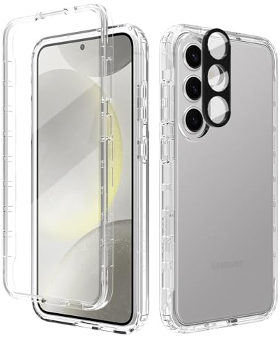 Leedia Ganzkörper Kompatibel mit S24 Plus Hülle 360 Grad Handyhülle Galaxy S24 Plus Stoßfest Komplettschutz Case Transparent mit Eingebautem Displayschutz Cover für Samsung Galaxy S24 Plus 5G 6.7