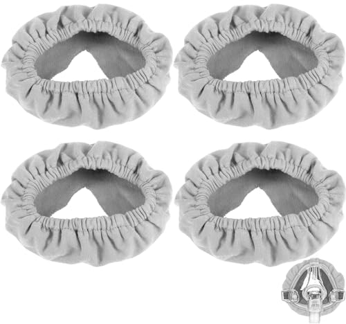 4 Stück Maskenkissen Gurtbezug für die Meisten Vollgesichtsmasken, Weiche Überdruck Maskenkissen Gesichtskissenpolster Überdruck Kopfbedeckungsbezüge Reduzierung von Eindrücken (Grau)