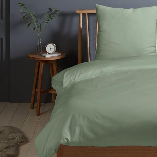 Pizuna Bettwäsche 155x200 + 80x80 Baumwolle Meeresschaum 400 Fadenzahl | 2-Teilig 100% Langstaple Baumwolle Bettbezug und Kissenbezug, Mako Satin Bettwäscheset 155x200 + 80x80