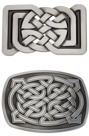 WEBEEDY 2 Stile Gürtelschnalle Mit Keltischem Knoten Western-Vintage-Wikinger-Gürtelschnalle Klassischer Cowboy Neuartige Gürtelschnallen Antik-Silber-Gürtelzubehör