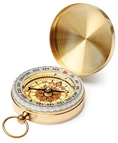 Early Buy Vintage Pocket Compass with Luminous Function - Clamshell Compass for Camping & Survival Gear - Waterproof