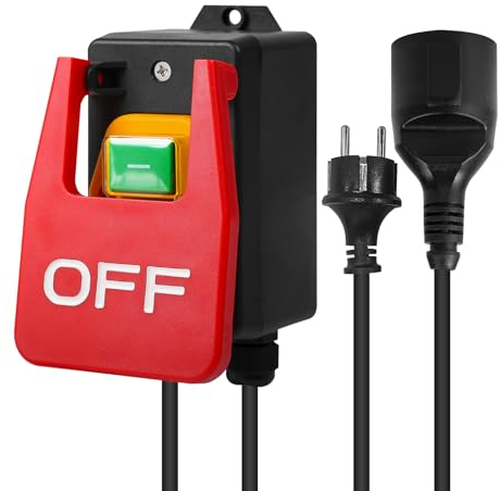 Interruttore di sicurezza 220V Interruttore a pulsante emergenza Interruttore monofase 220V Interruttore di sicurezza di emergenza con presa per lo spegnimento rapido degli apparecchi (16A)