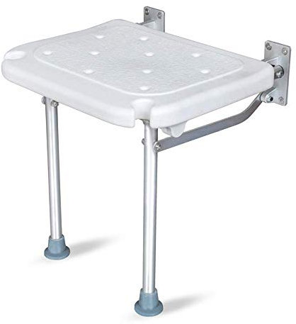 Duschstuhl, an der Wand montierter, klappbarer Badezimmersitz mit rutschfesten Füßen/Ablaufloch/Duschwanne, geeignet für Rehabilitationszentren, Heimgebrauch