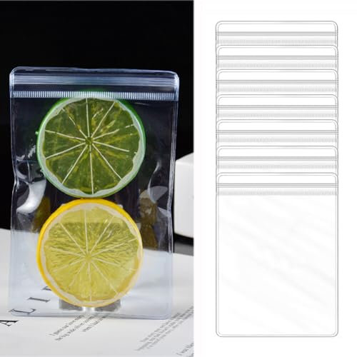 VASANA 50PCS PVC Jewelry Self Seal Pouch Transparent Anti Tarnish Zipper Lock Bag for Jewelry Earring Ring Necklace Organizer (7 * 10cm)