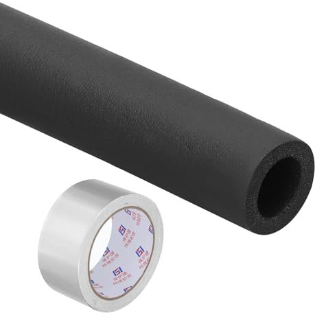 PATIKIL 7/8(22mm) ID x 6Ft Pipe Insulation Foam Tube Set, Pipe Cover Wrap Roll Bar Padding Tubing with Aluminum Foil for Handle Grip HVAC Outdoor Air Conditioner Units