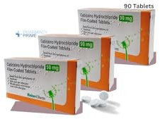 Cetrizine Allergy 10mg Film-Coated 30 Tablets Pack of 3 (Allacan Alternative) = 90 Tablets