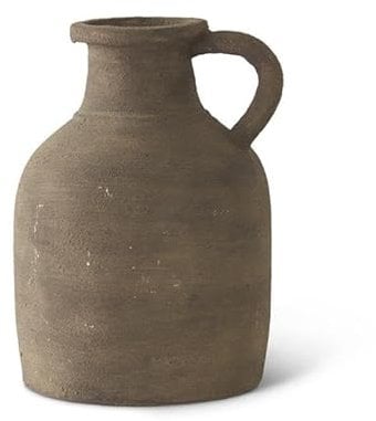 K&K Interiors Tan Textured Terracotta Jug, 12.75-Inch