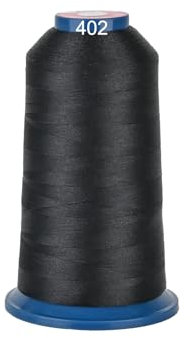 RICHWORD Polyester-Stickgarn, 4000 m (4374Y), 40 WT Garn für kommerzielle Multi-Nadeln und Einzelnadel-Stickmaschinen, Schwarz 0402