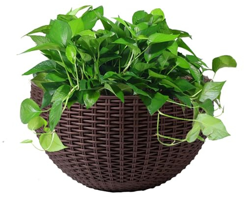 Zegaqae Wandbehang Blumentopf, Hängepflanzentopf Blumenampel, Halbrunder Blumentopf Mit Drainageloch Und Haken, Für Zaun Balkon Terrasse Wanddekoration