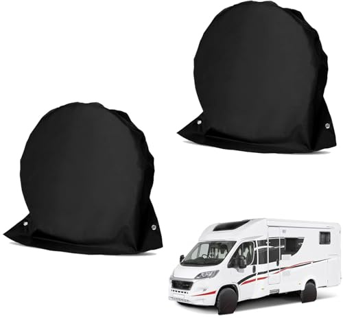 Kadryxon 2er Radabdeckung 68-73 cm, wasserdicht schwarz, für Wohnwagen SUV | Reifenabdeckung für Gesamtrad Durchmesser 27-29 Zoll – Radschutzhülle für Fahrzeug, Van, MPV, wetterfest & langlebig.
