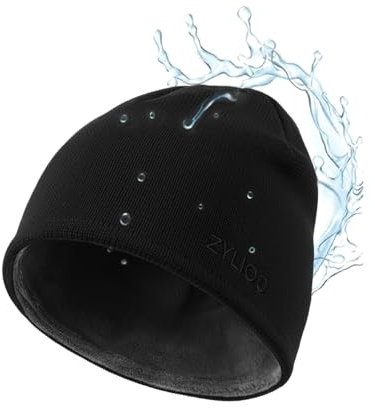 Zylioo XXL Strickmütze Wintermütze Großen wasserdichte Reflektierend Mütze | Fleece Beanie Mütze Großen Kopf Winter Warme Beanie Hats Skull Cap Alltag Outdoor